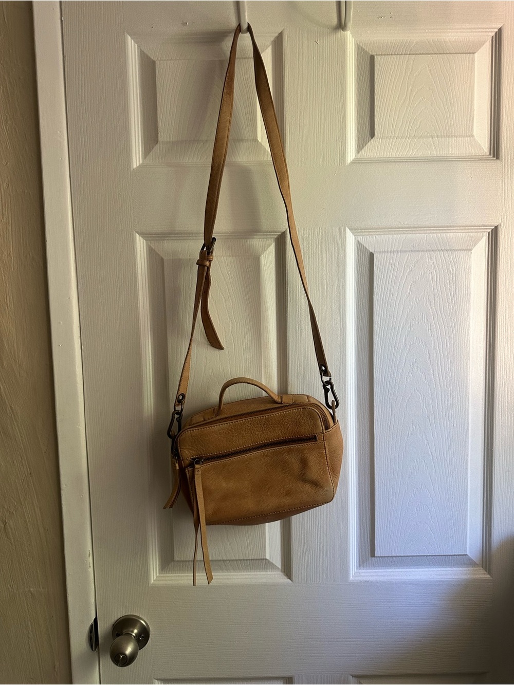 RPS Tan Leather Crossbody Bag
